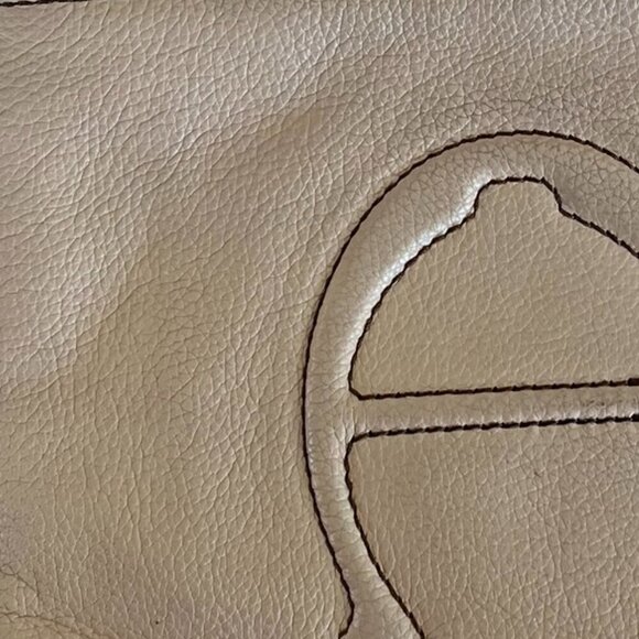 Etienne Aigner Peddled Nappa Leather Tan Angela Logo Crossbody Purse - Picture 6 of 14